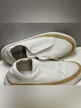 Steve Madden White Slip-On Espadrille Sneakers